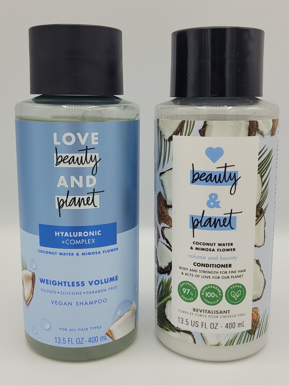 Love Beauty and Planet Coconut Water & Mimosa Shampoo & Conditioner 13.5 fl oz